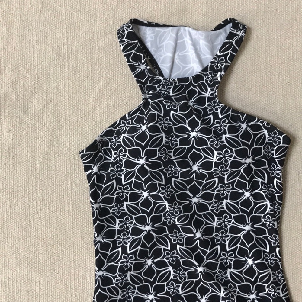 Mikarose Black/White Floral Tankini XXS